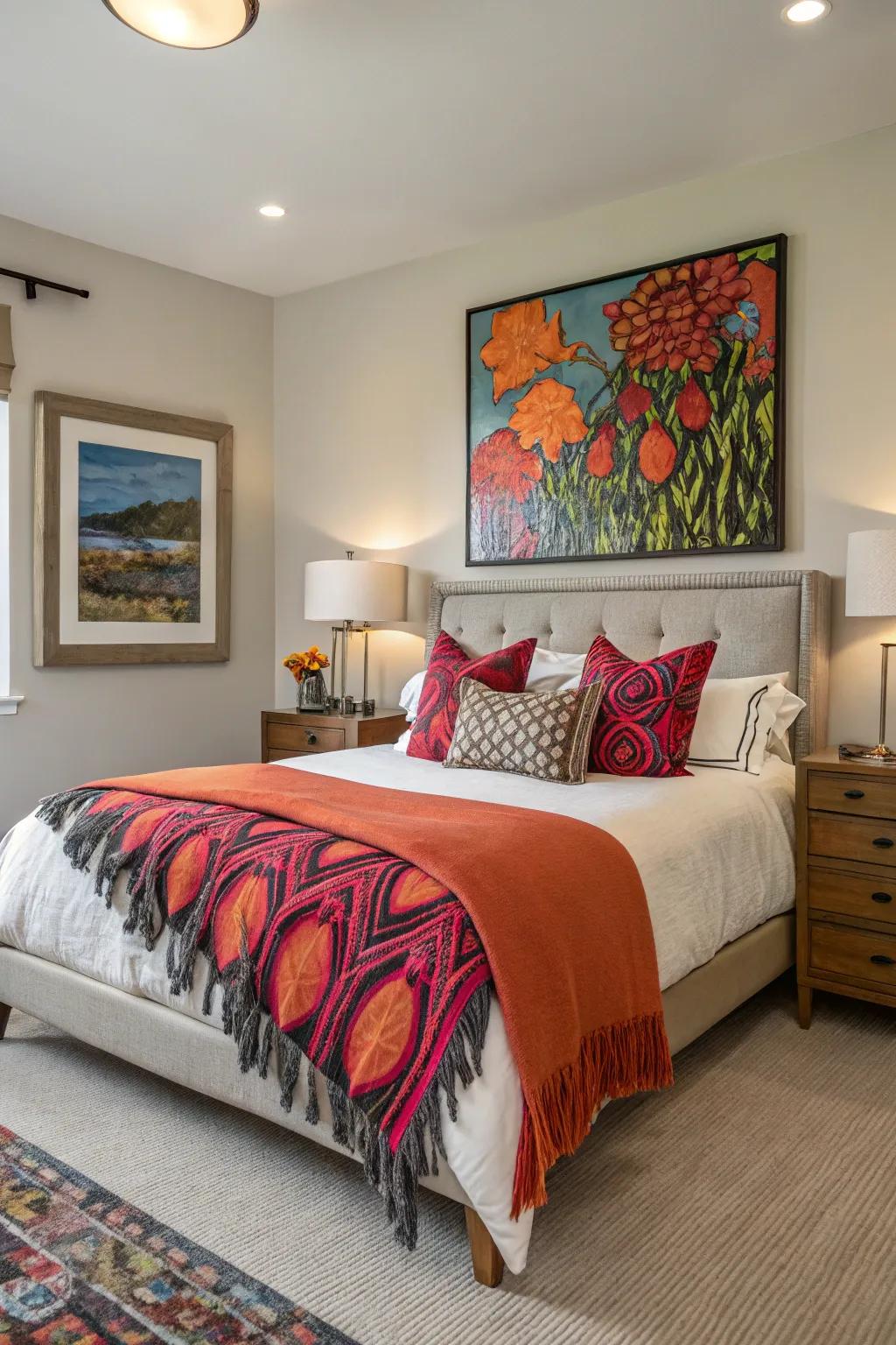 Add a touch of drama with unexpected splashes of color.