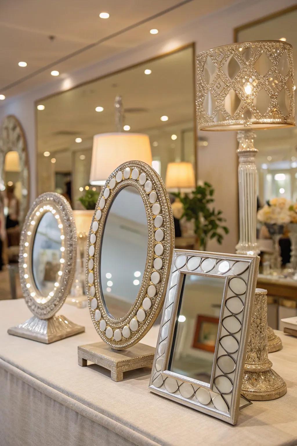 Mirrors are great for making your displays feel more open and airy.