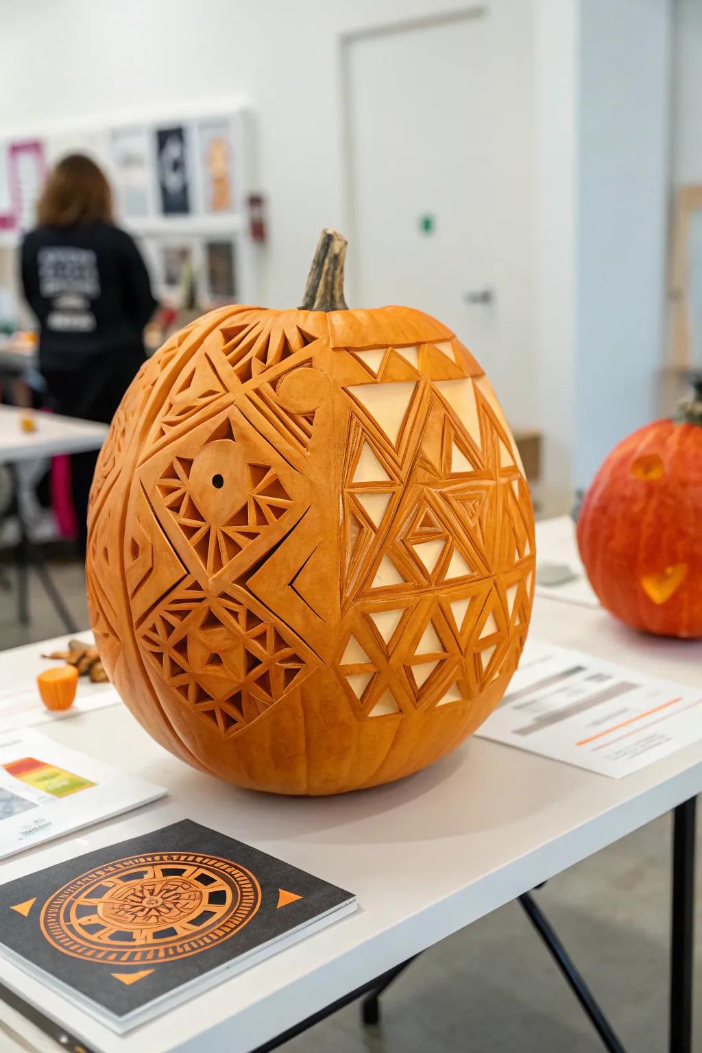 Abstract pumpkin pattern delivering a modern, artistic flair.