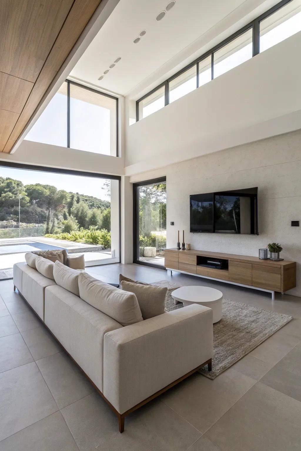 Elevated furniture creates a breezy, spacious ambiance.