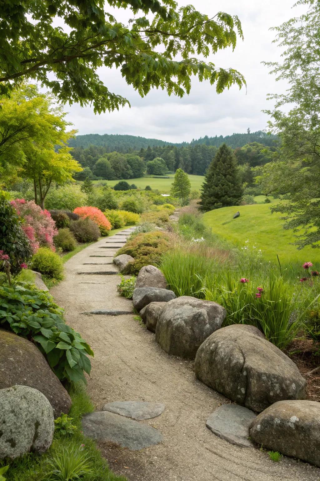 Stone walkways deliver a bold, natural amble through your garden.