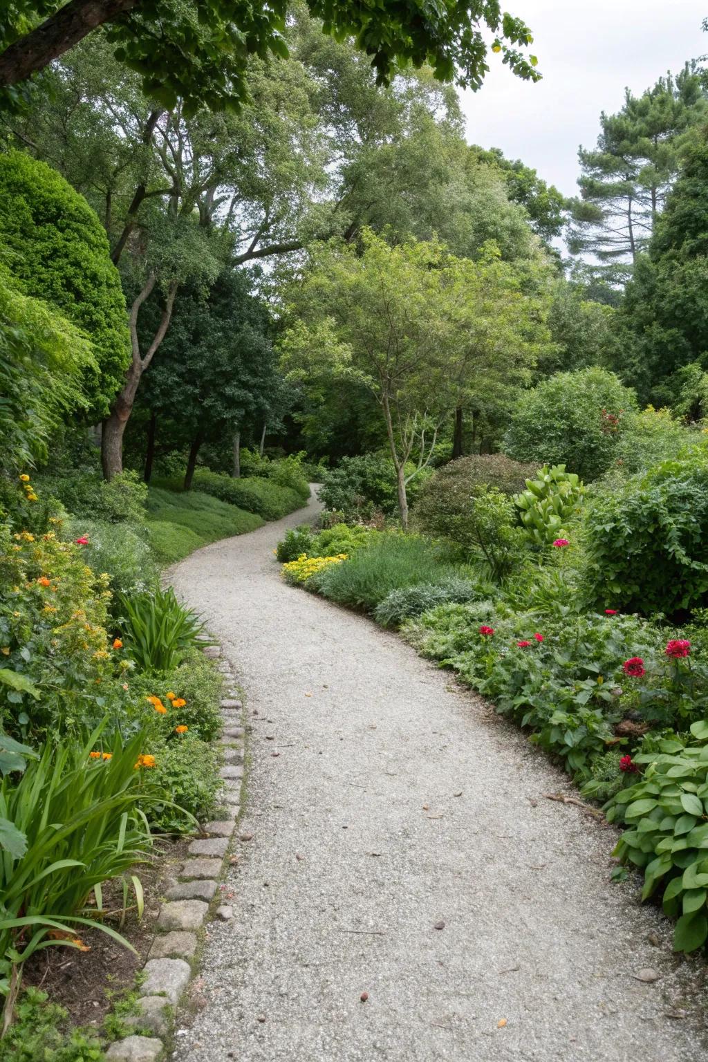 Crushed rock routes furnish a straightforward and charming walkway solution.