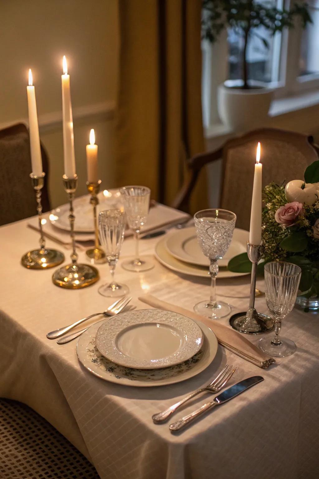 A dinner by light brings intimacy to dining.