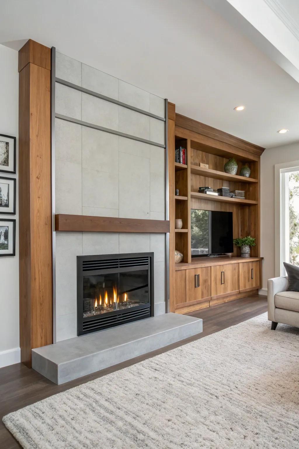 Steel and wood create a striking contrast in modern rustic designs.