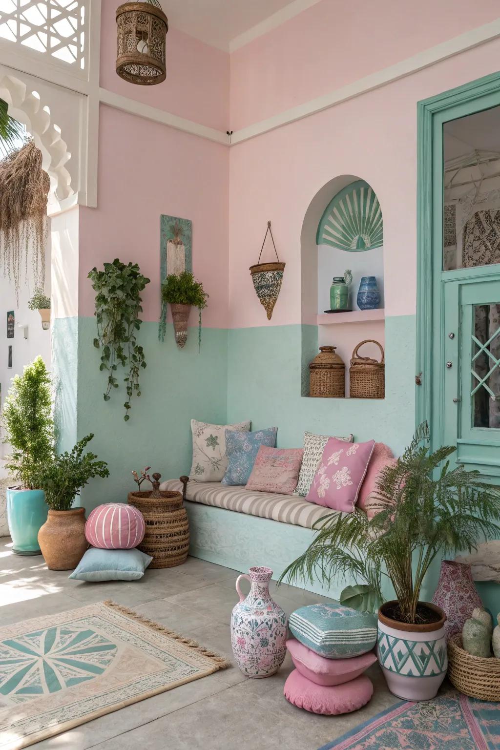 Pale colors make a soft and dreamlike atmosphere.