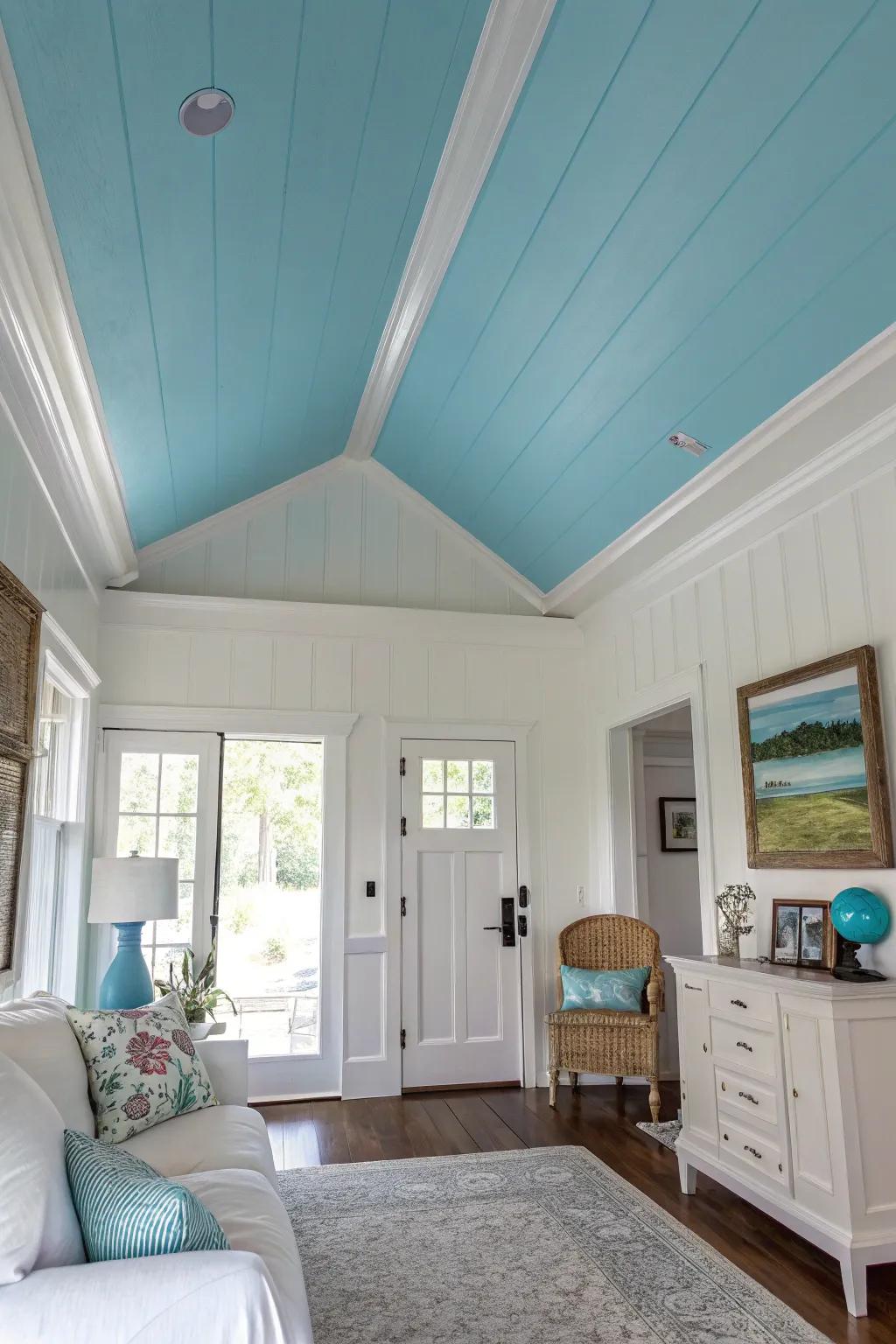 A painted top surface introduces an unexpected design component and unites the space.