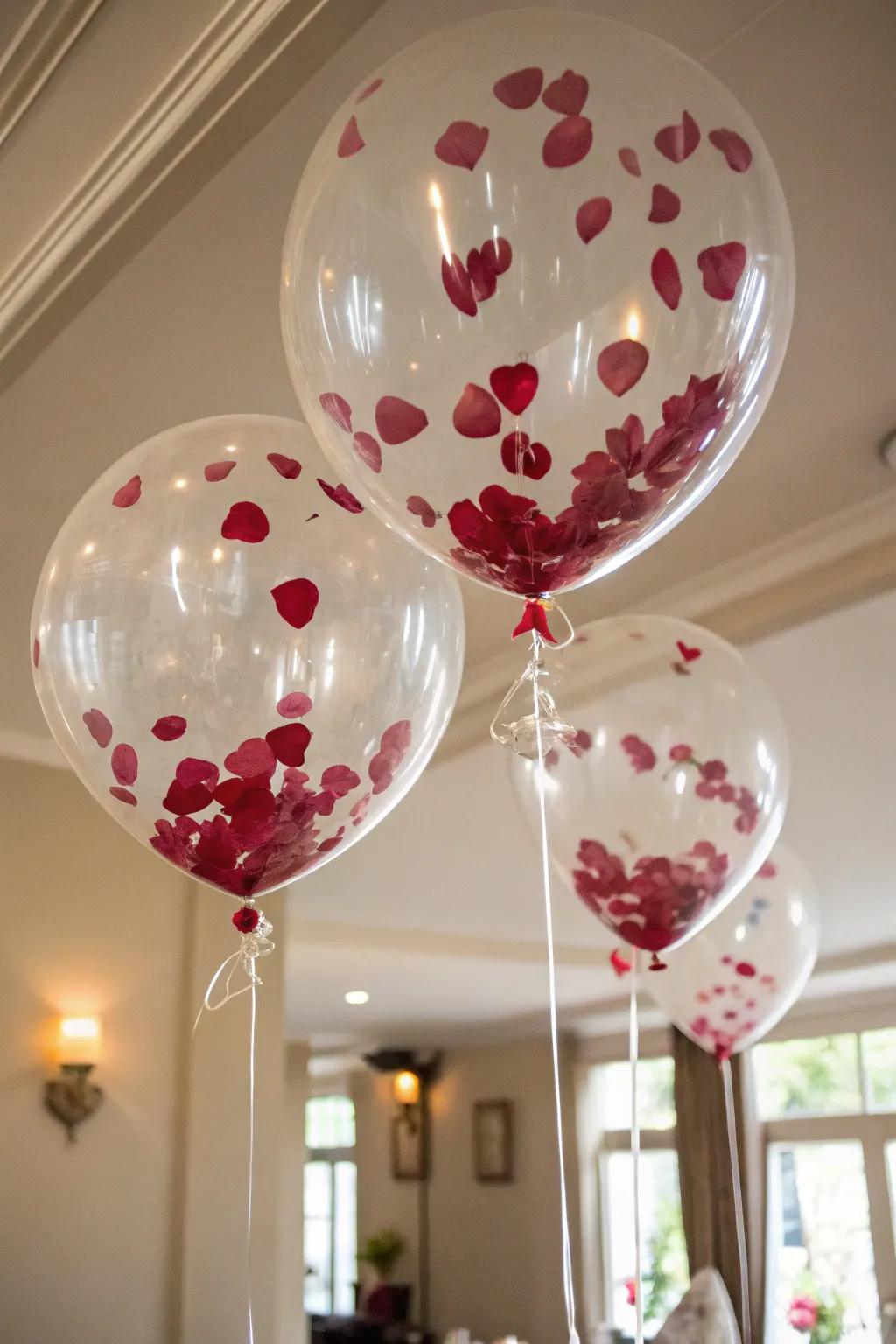 Floats filled with rose petals for a magical surprise