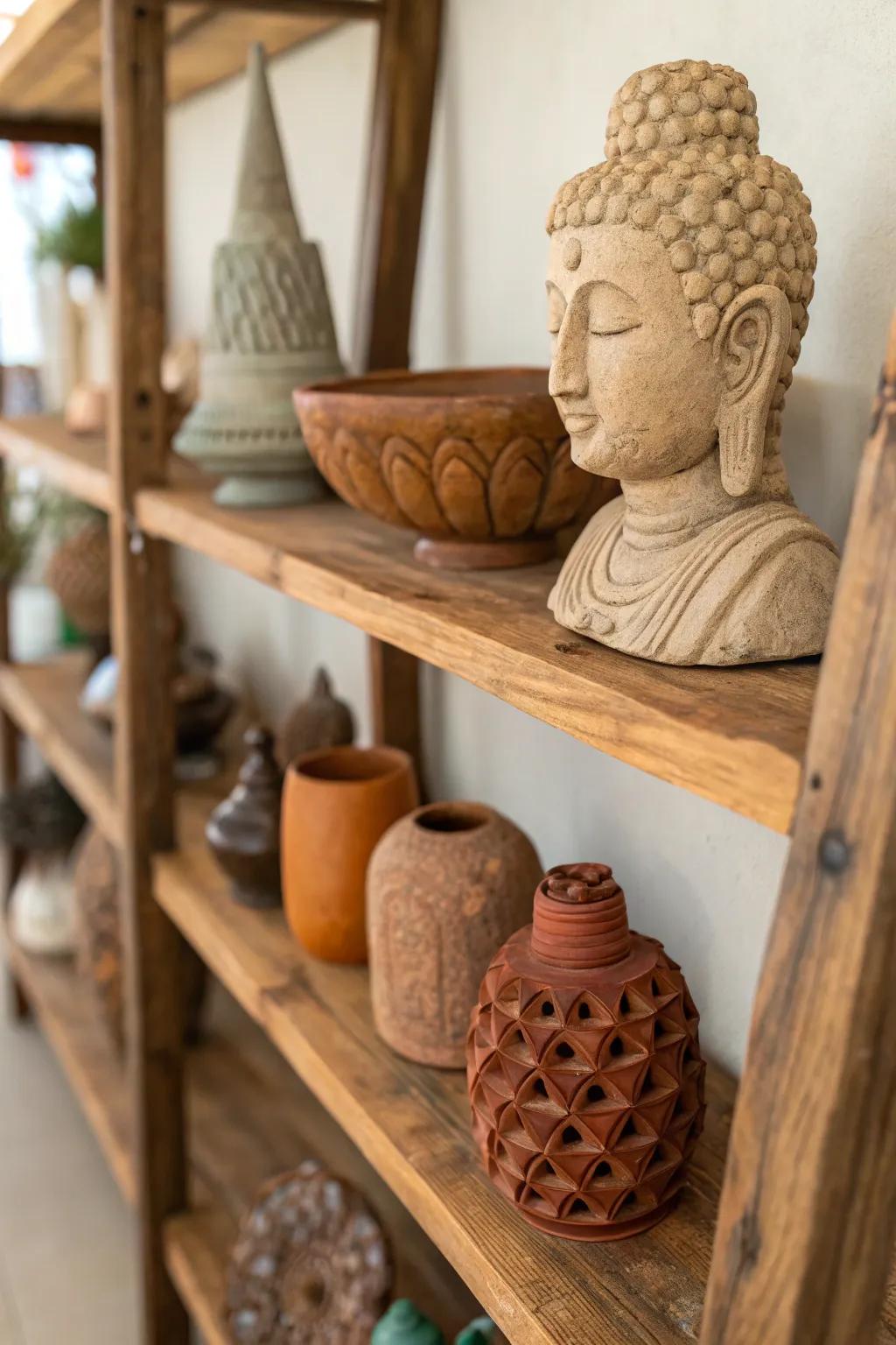 Clay design enhances an earthy element to your decor.