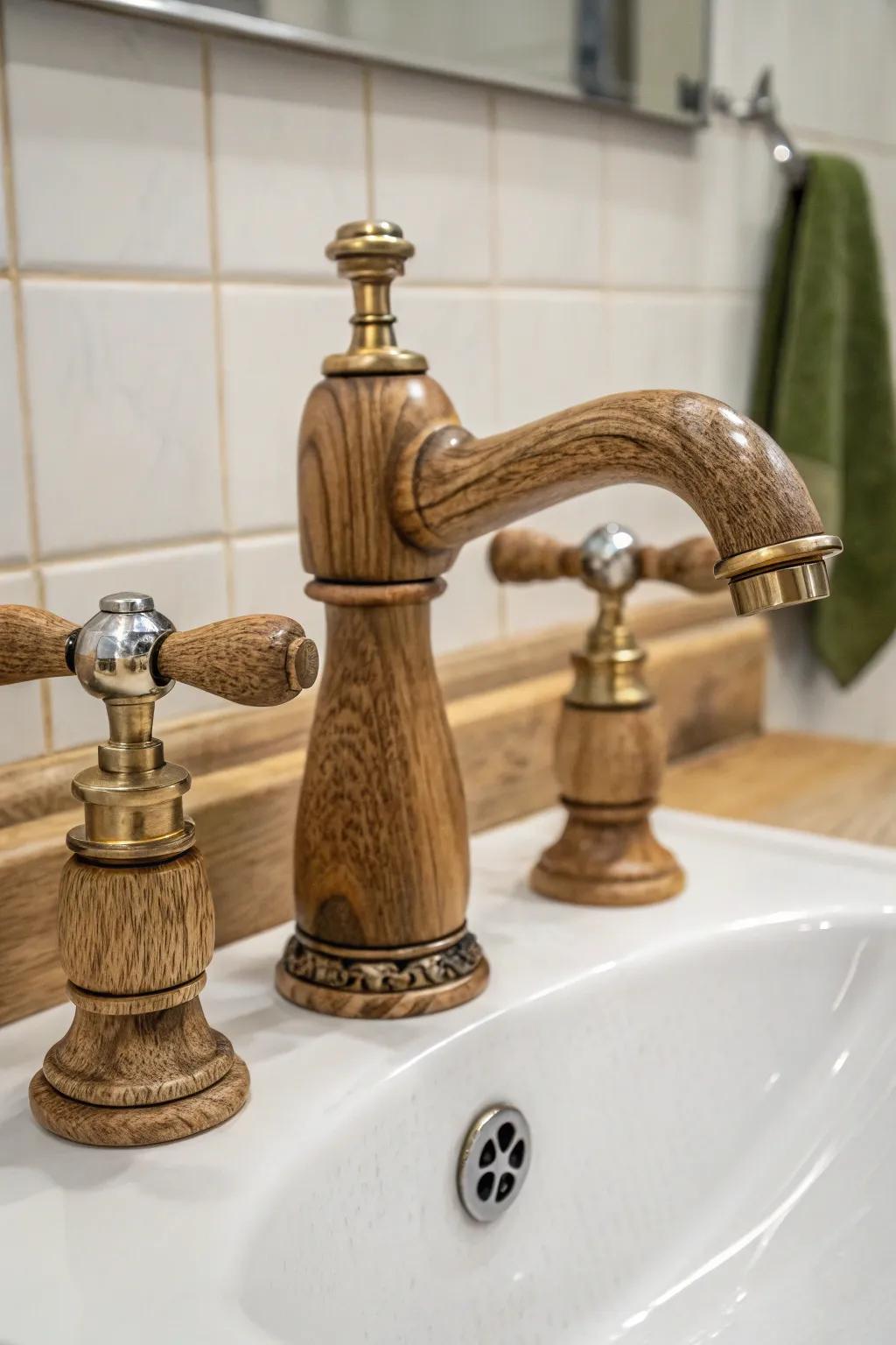 Creative handles contribute a creative touch to country spigots.