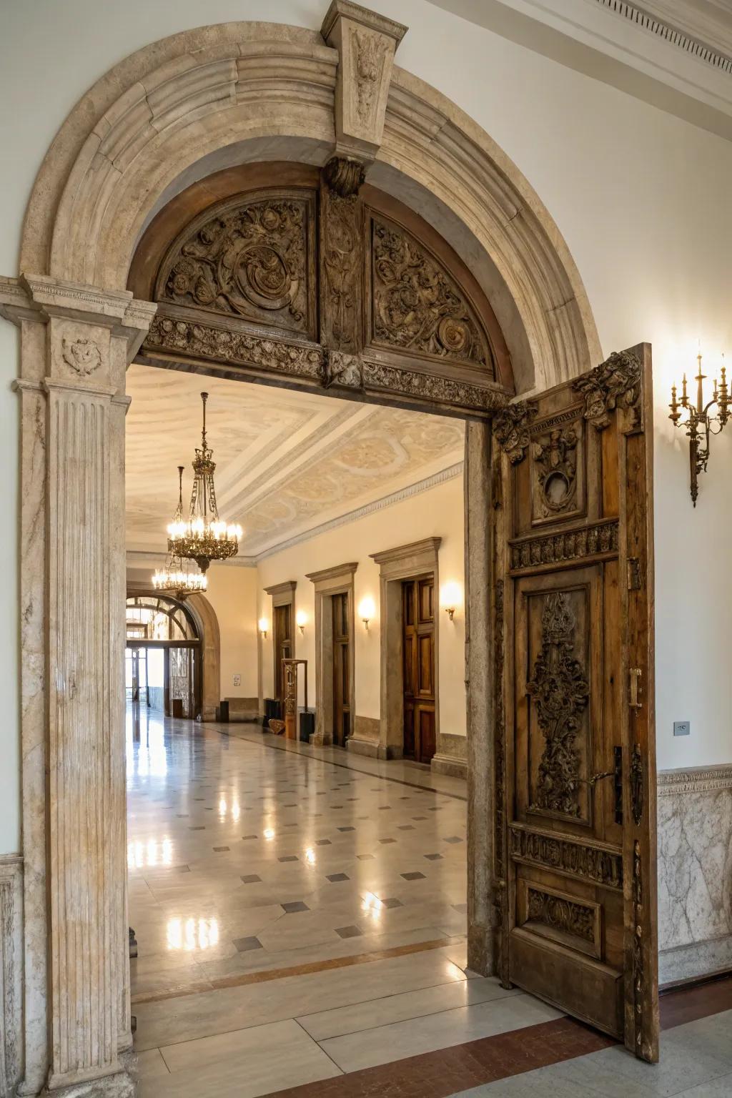 A majestic country archway creating an elegant entrance.