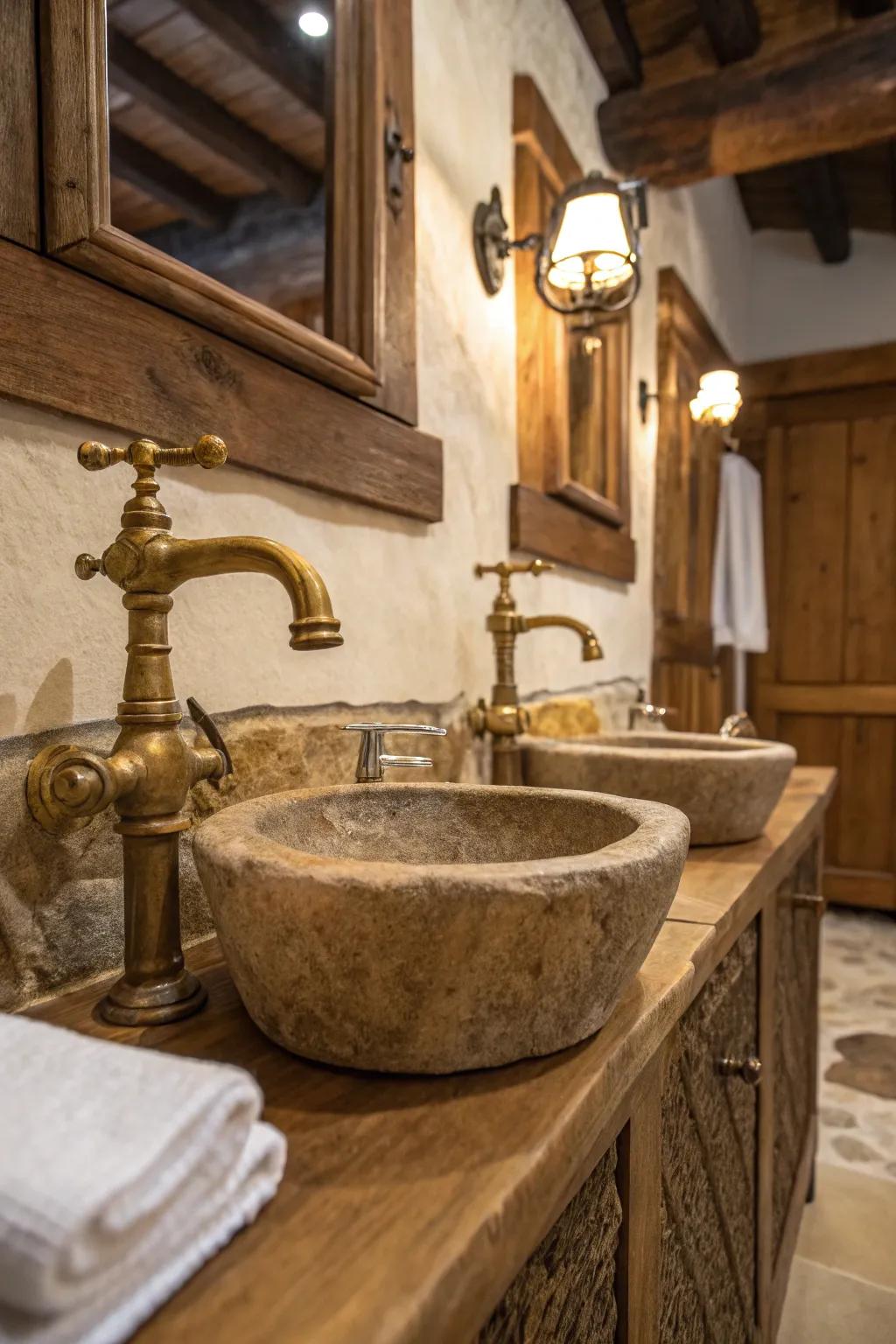 Period taps add beauty and rustic charm.