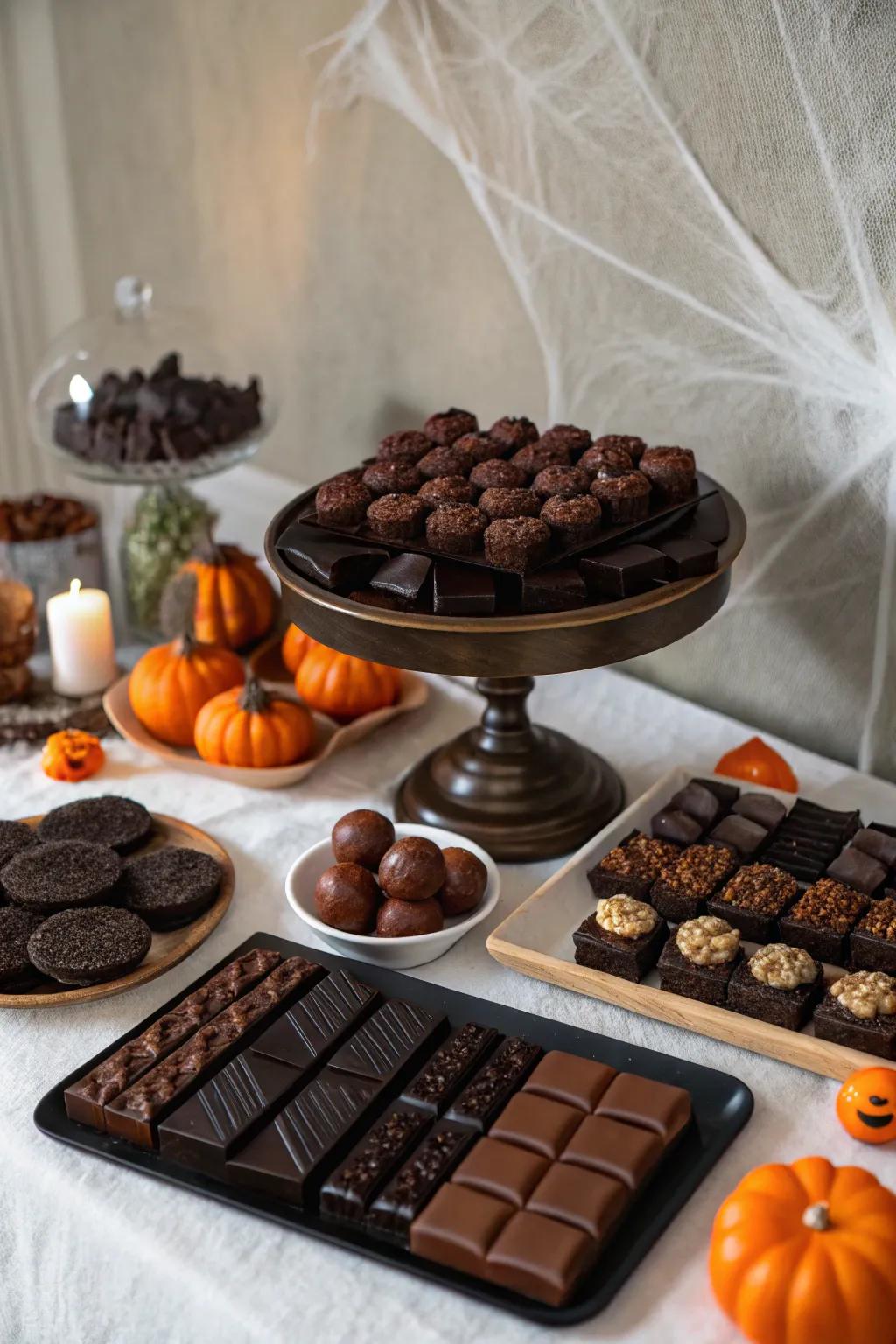 Deep cocoa pleasures represent a sophisticated accent.