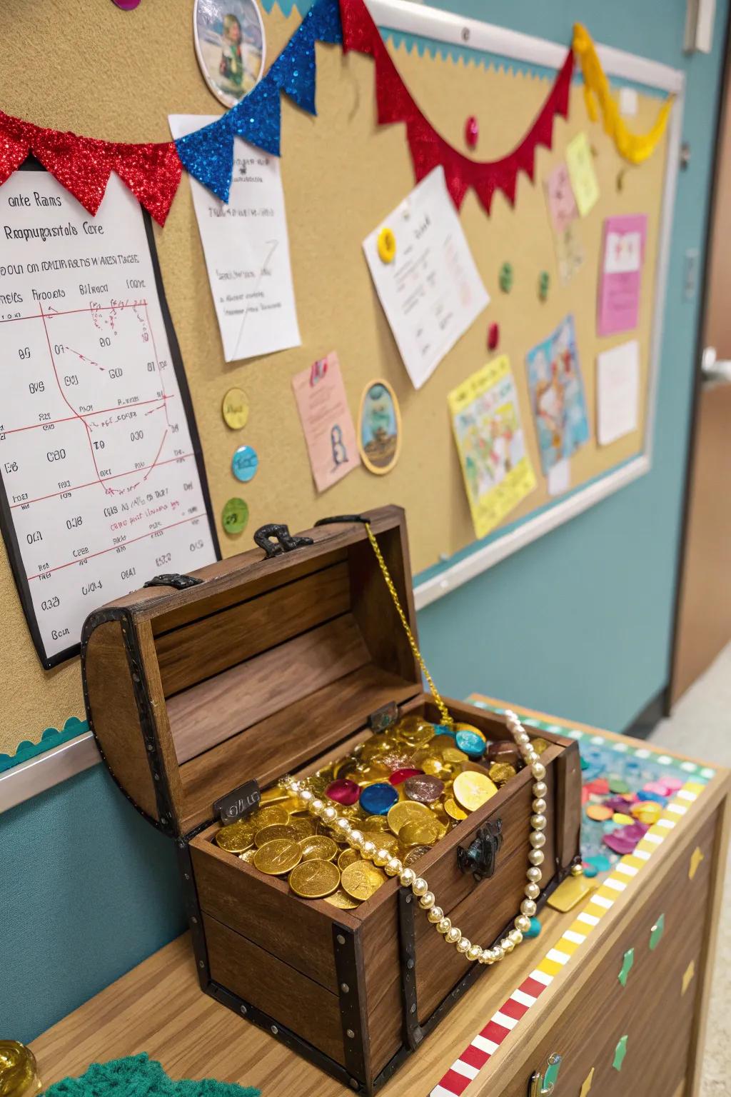 Uncover hidden treasures with a playful treasure chest theme.