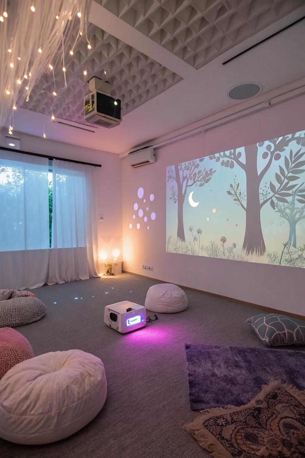 Projector visuals that create a dynamic sensory adventure.