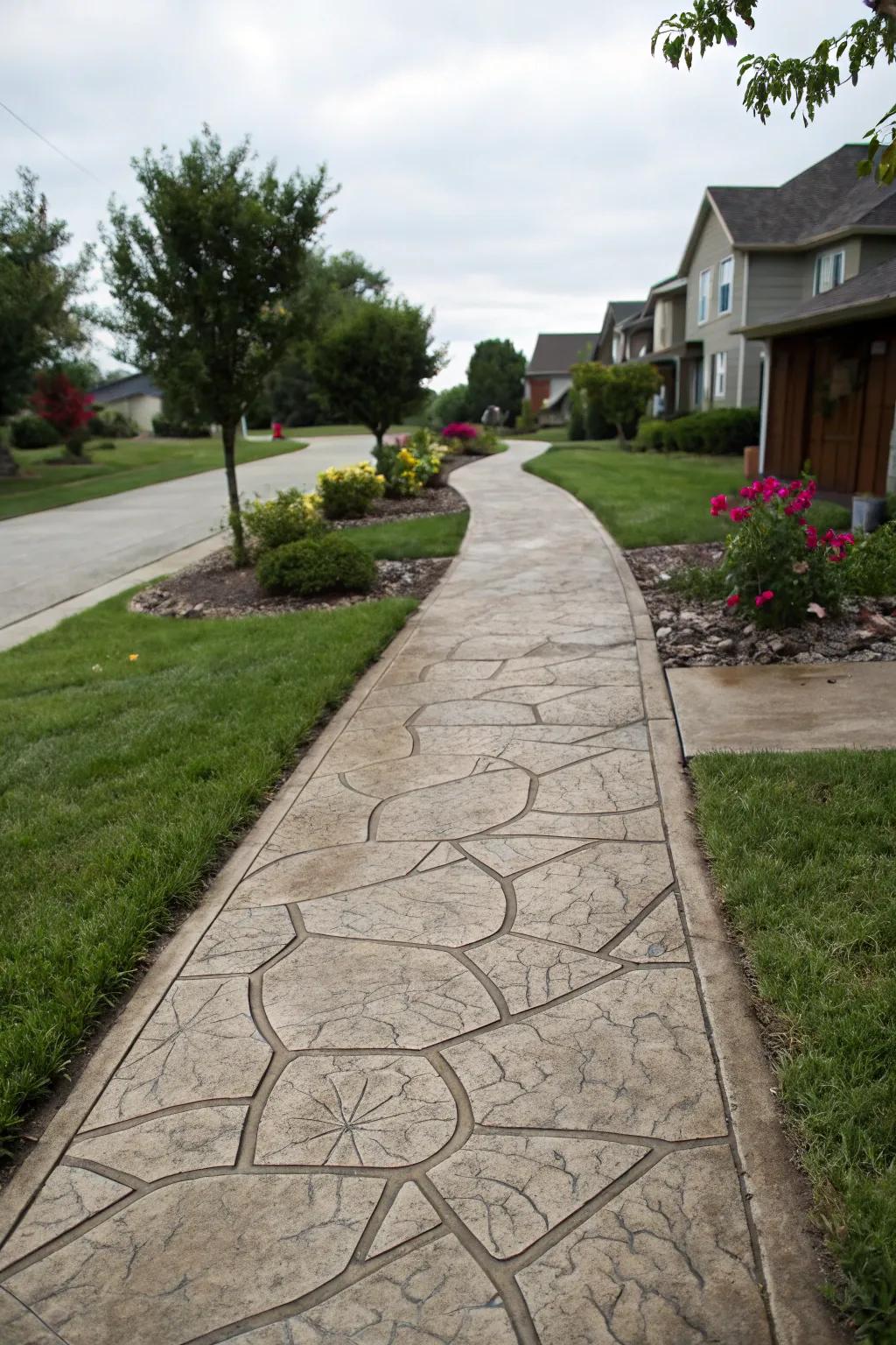 Pressed stone offers a high-end look with tailored patterns.