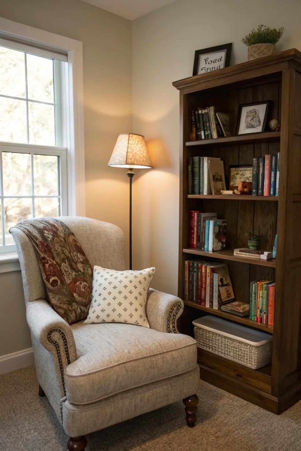 A cozy relaxation corner perfect for chilling out.