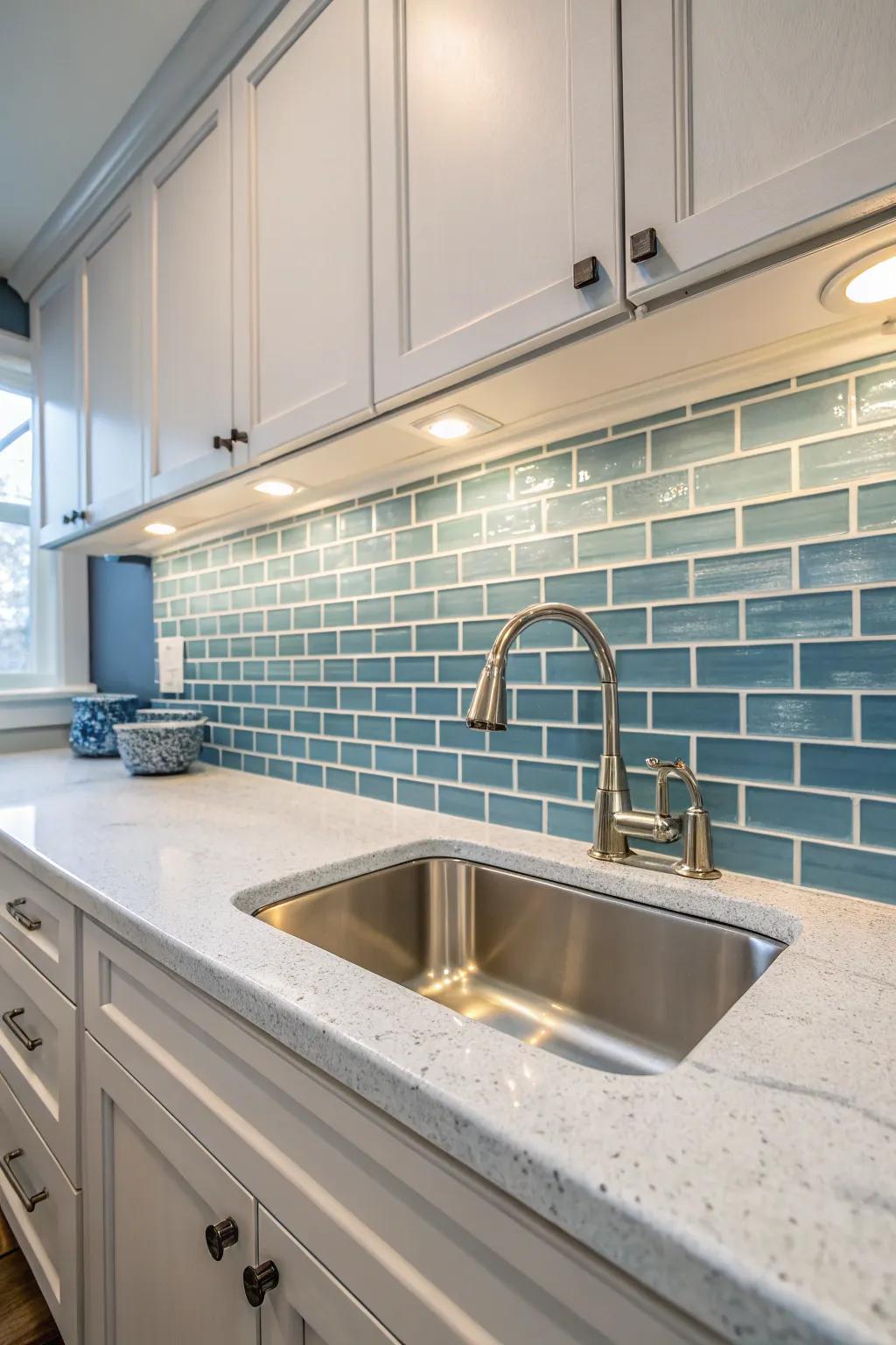 Fashionable crystal surfaces add a contemporary touch and reflect light beautifully.