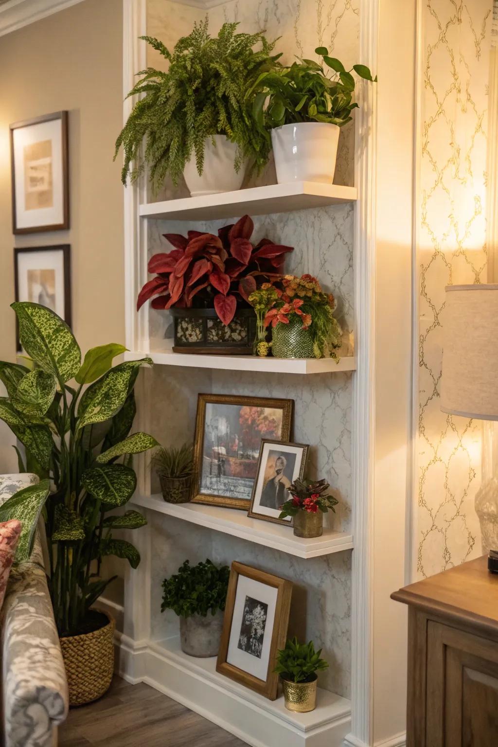 Corner displays enhance both space and design.