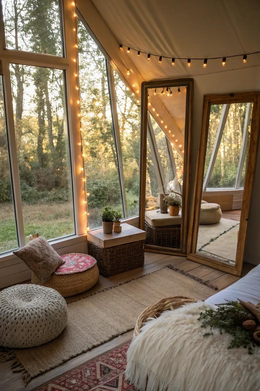 Sunlight enhances spaciousness and airiness.