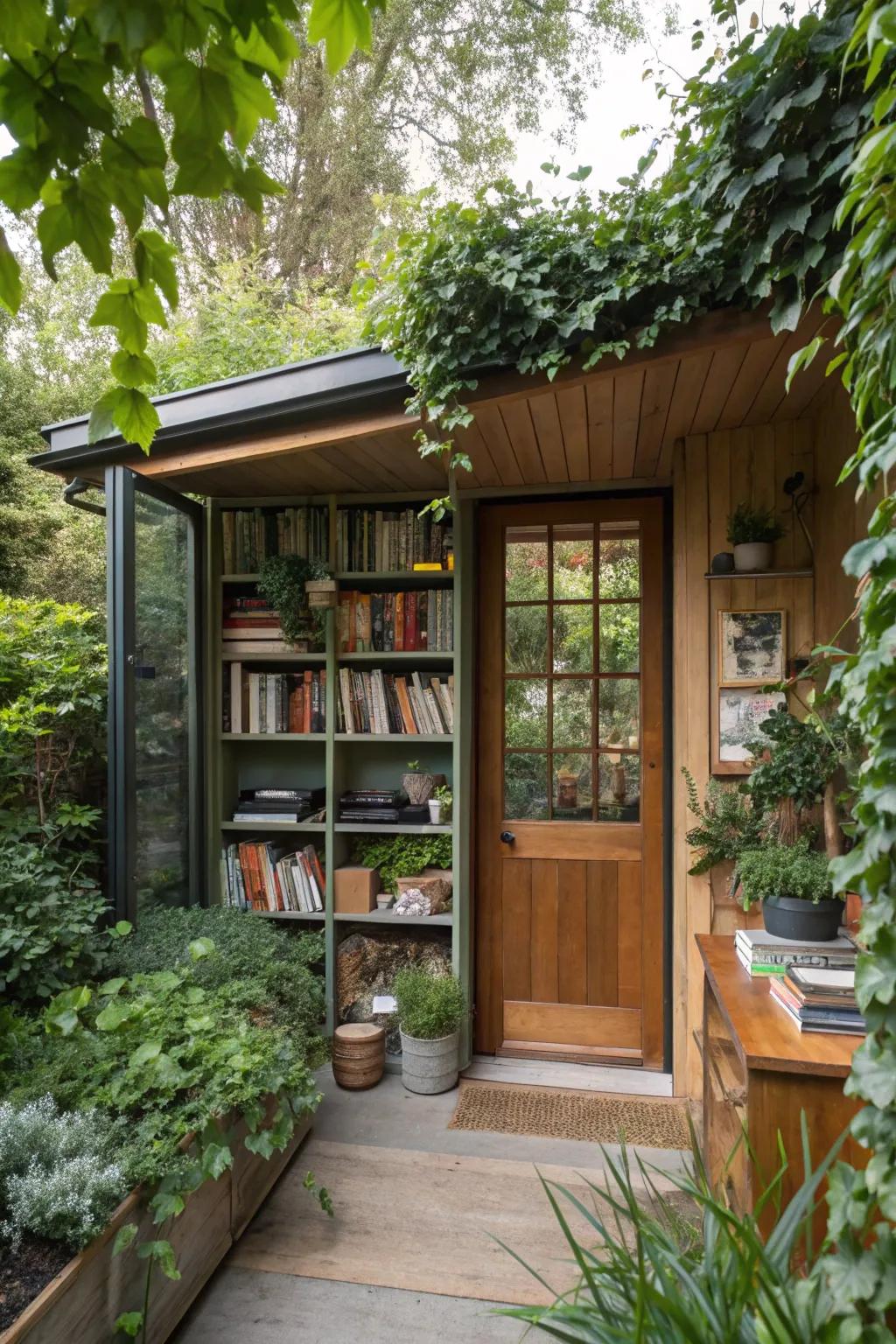 Ingenious shelving maximizes vertical space.