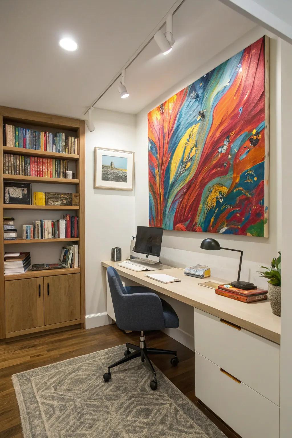 Artistic decorations add personality and serve as a focal point.