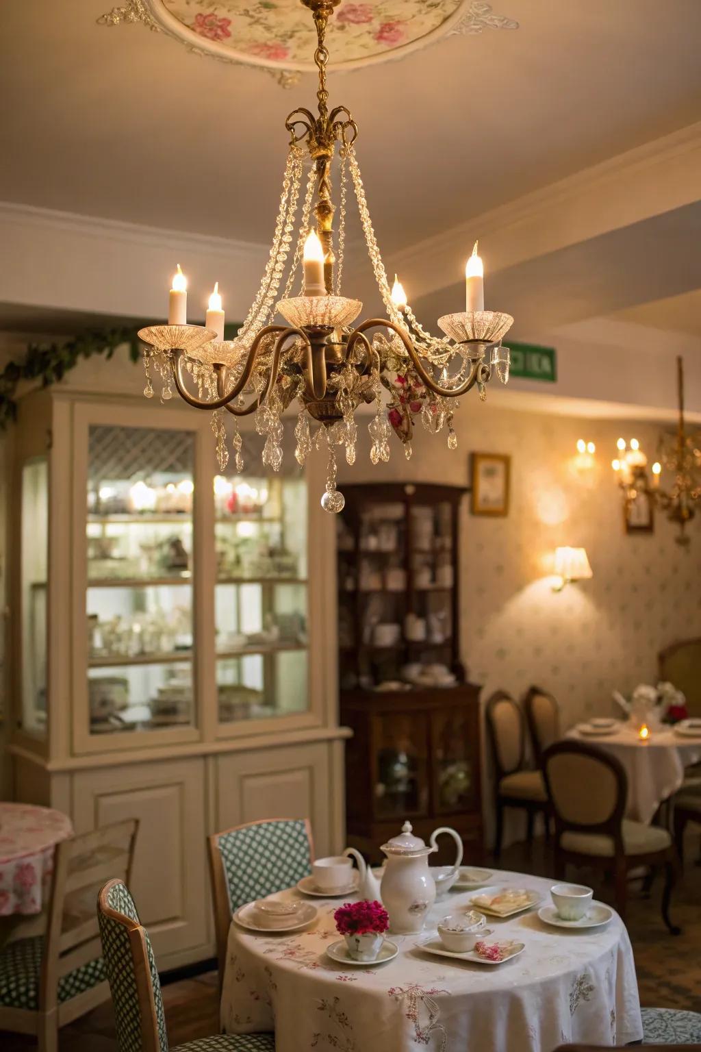 Playful lighting makes a magical setting.