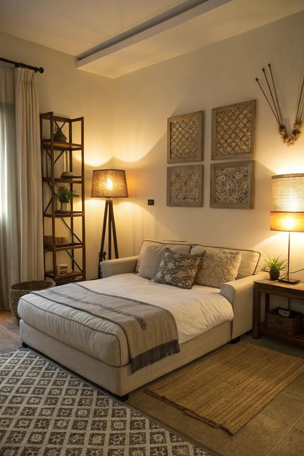 Layered illumination adds depth and warmth to your room.