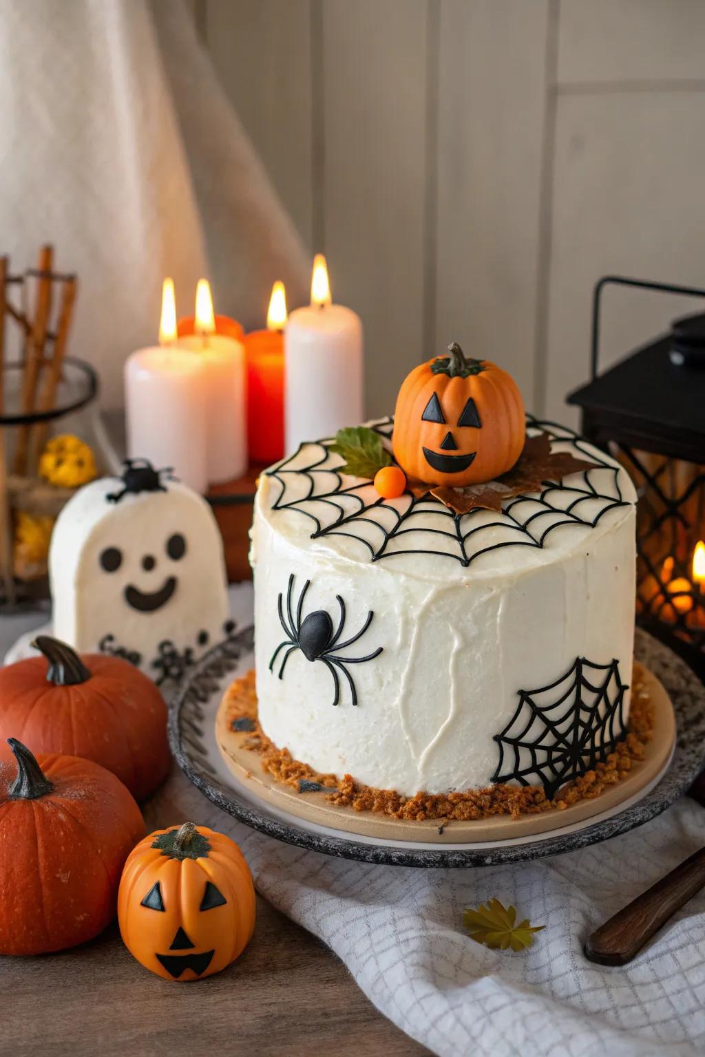 An All Hallows’ Eve-inspired spider cake.