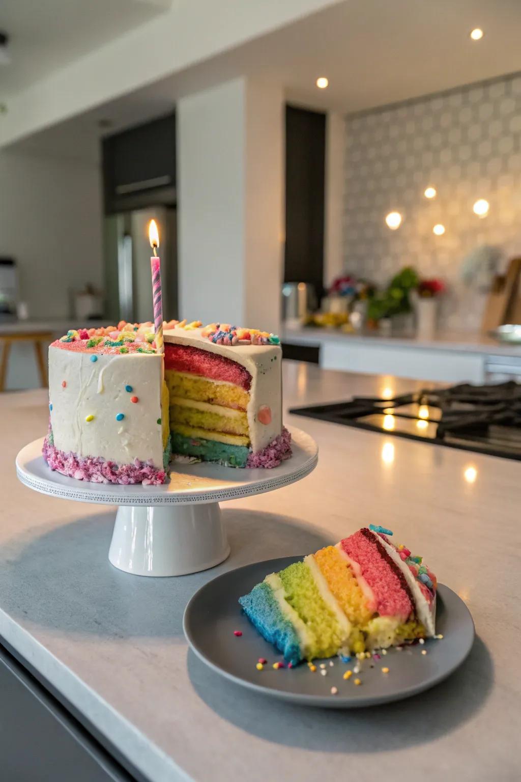 A cake with a surprise inside for added excitement.