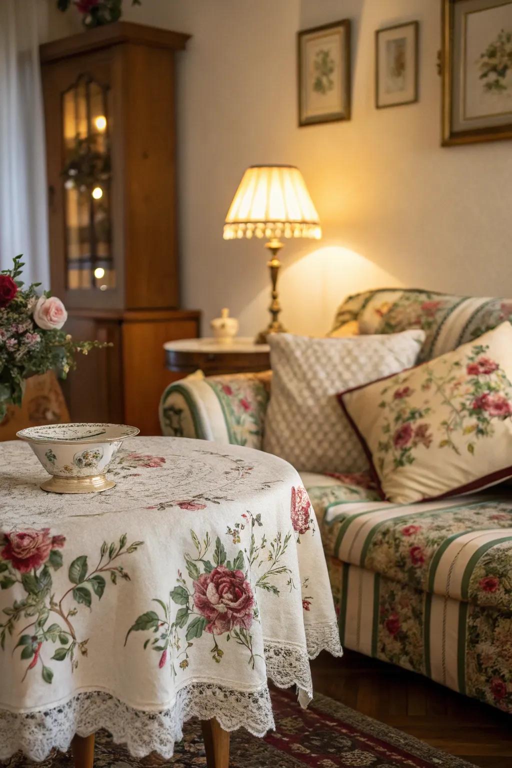 Vintage floral patterns are great for adding a timeless beauty to your spring décor.