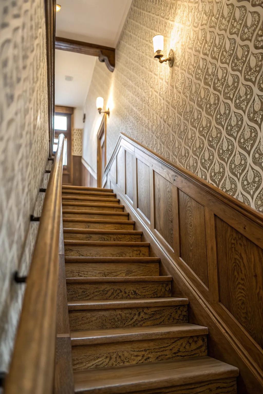 Subtle textures enhance the allure of your stairway walls.