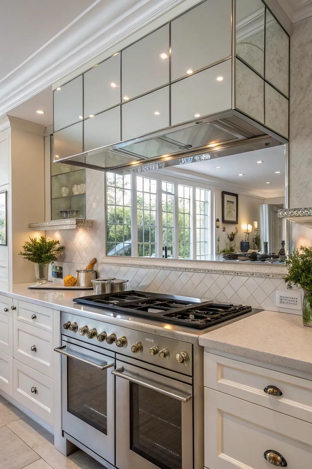 Reflective boards enhance lighting and add a hint of glamour.