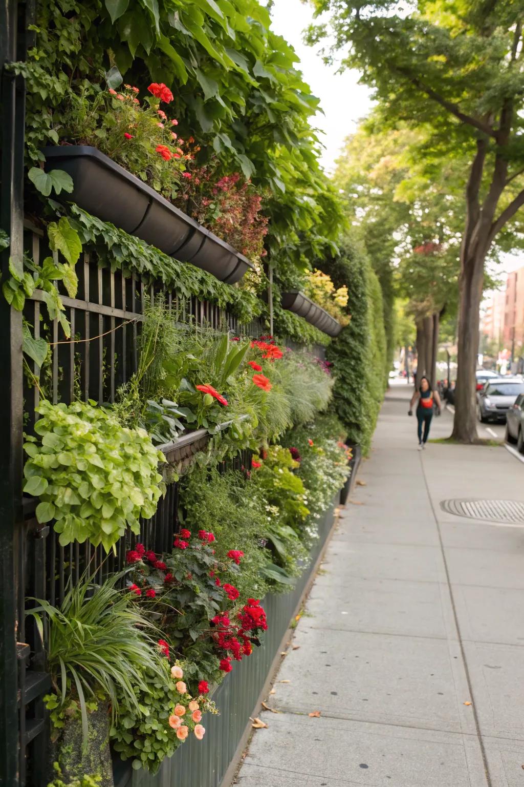 A vertical garden maximizes space and creates a stunning focal point.