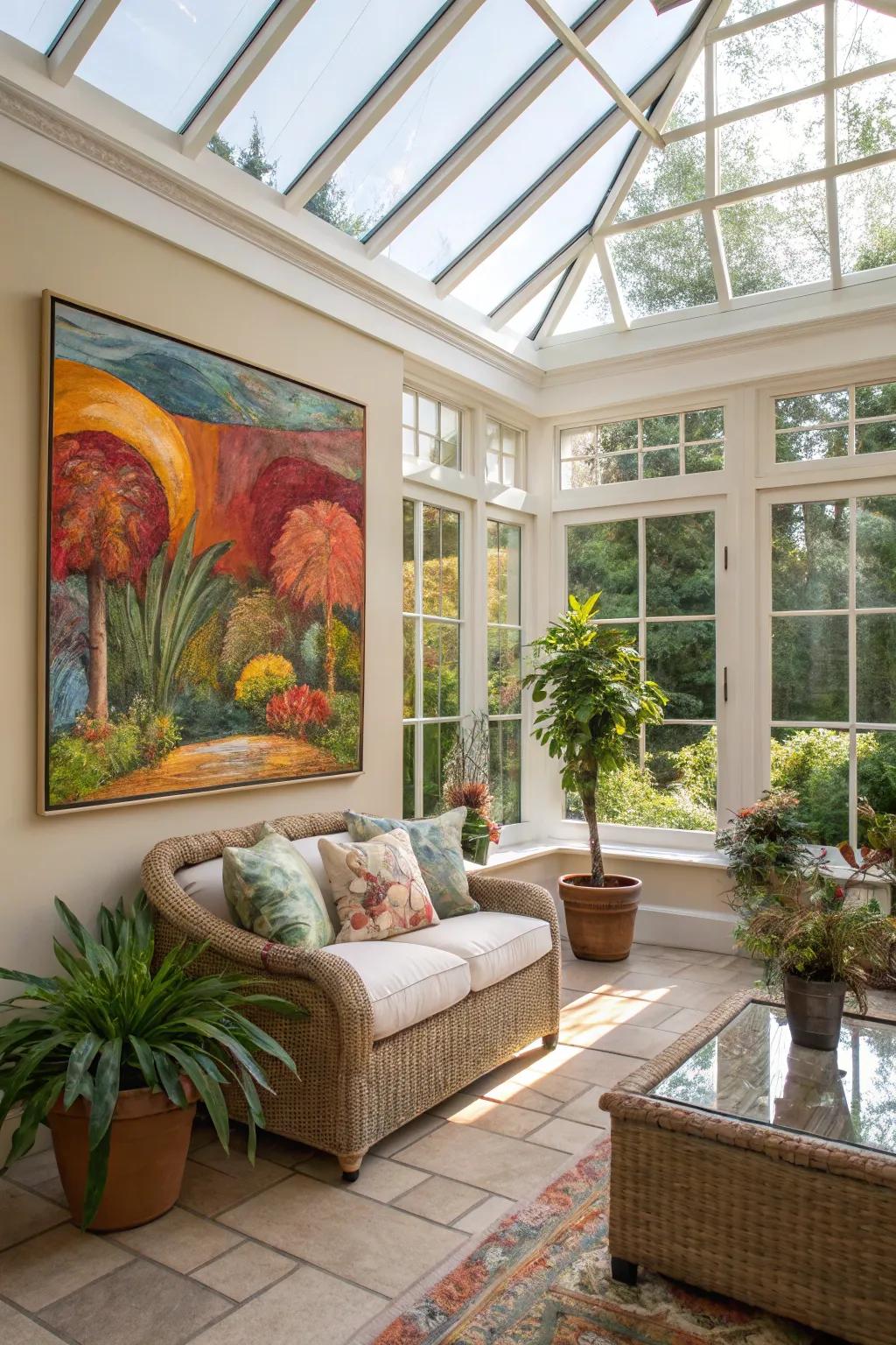 A focal point anchors your sunroom’s design.