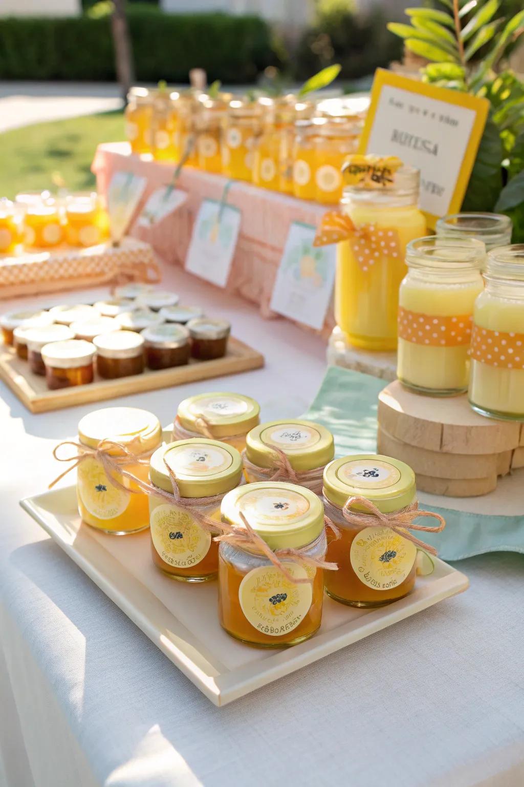 Thoughtful sun-kissed party favors for attendees to take home.
