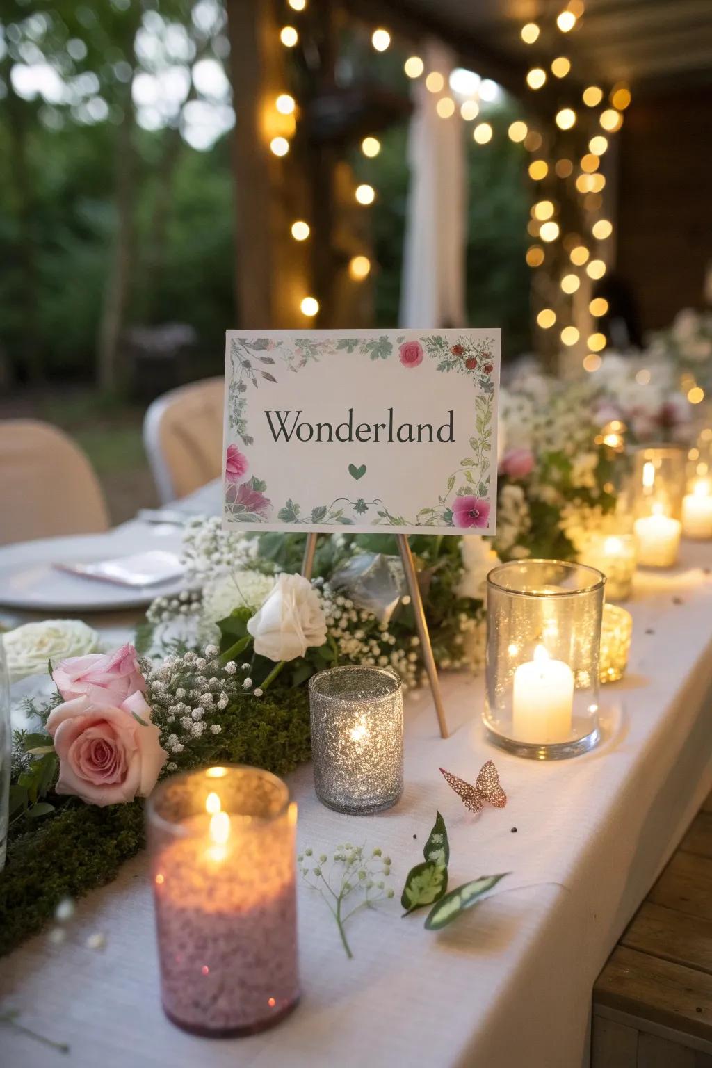 Fairytale-inspired table monikers enchant with whimsy and charm.