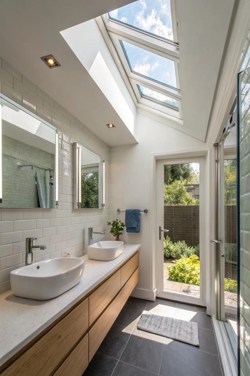 A skylight can change a bathroom with natural light.