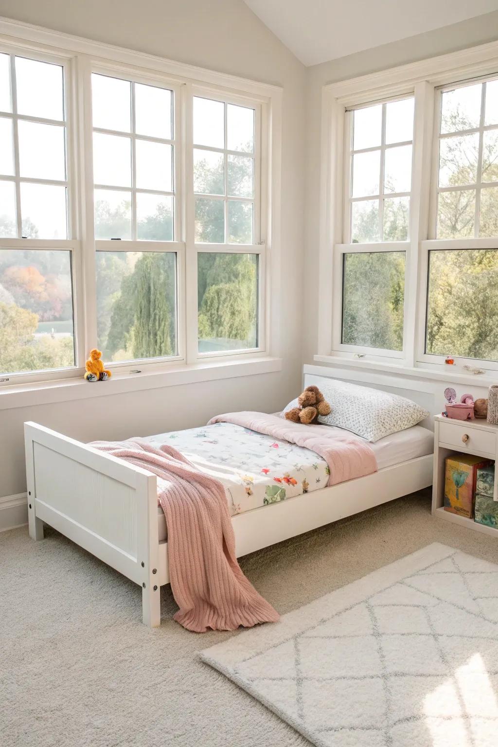 Simplified low-profile design encouraging secure slumber.