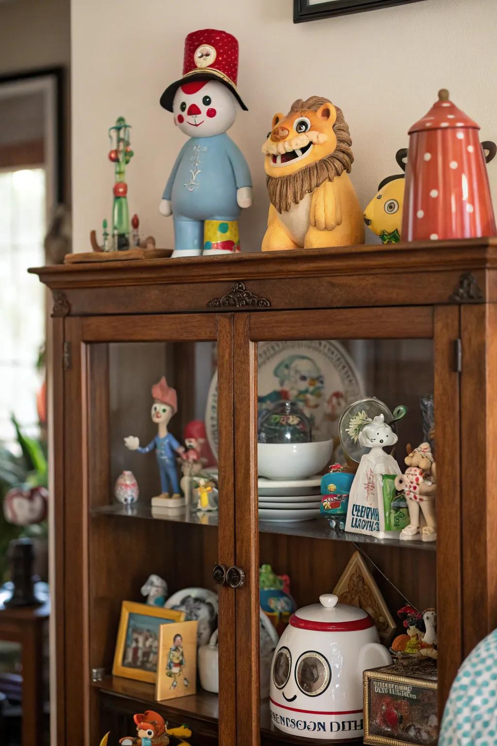 Whimsical decor contributes individuality and a playful vibe.