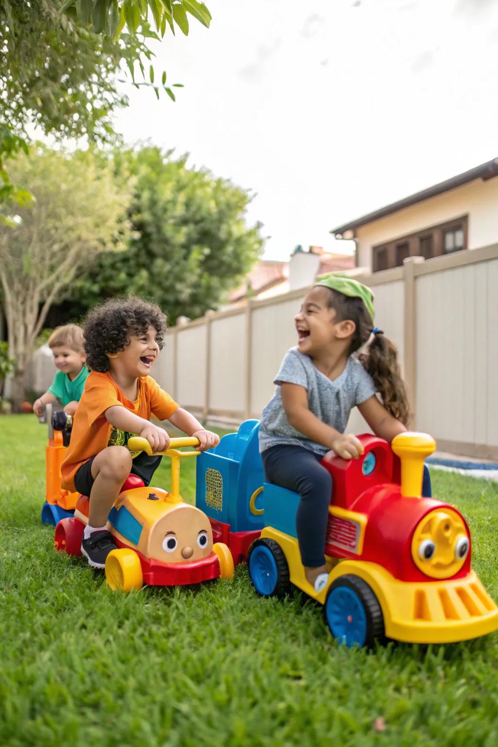 Ride-on locomotive toys offer endless fun.