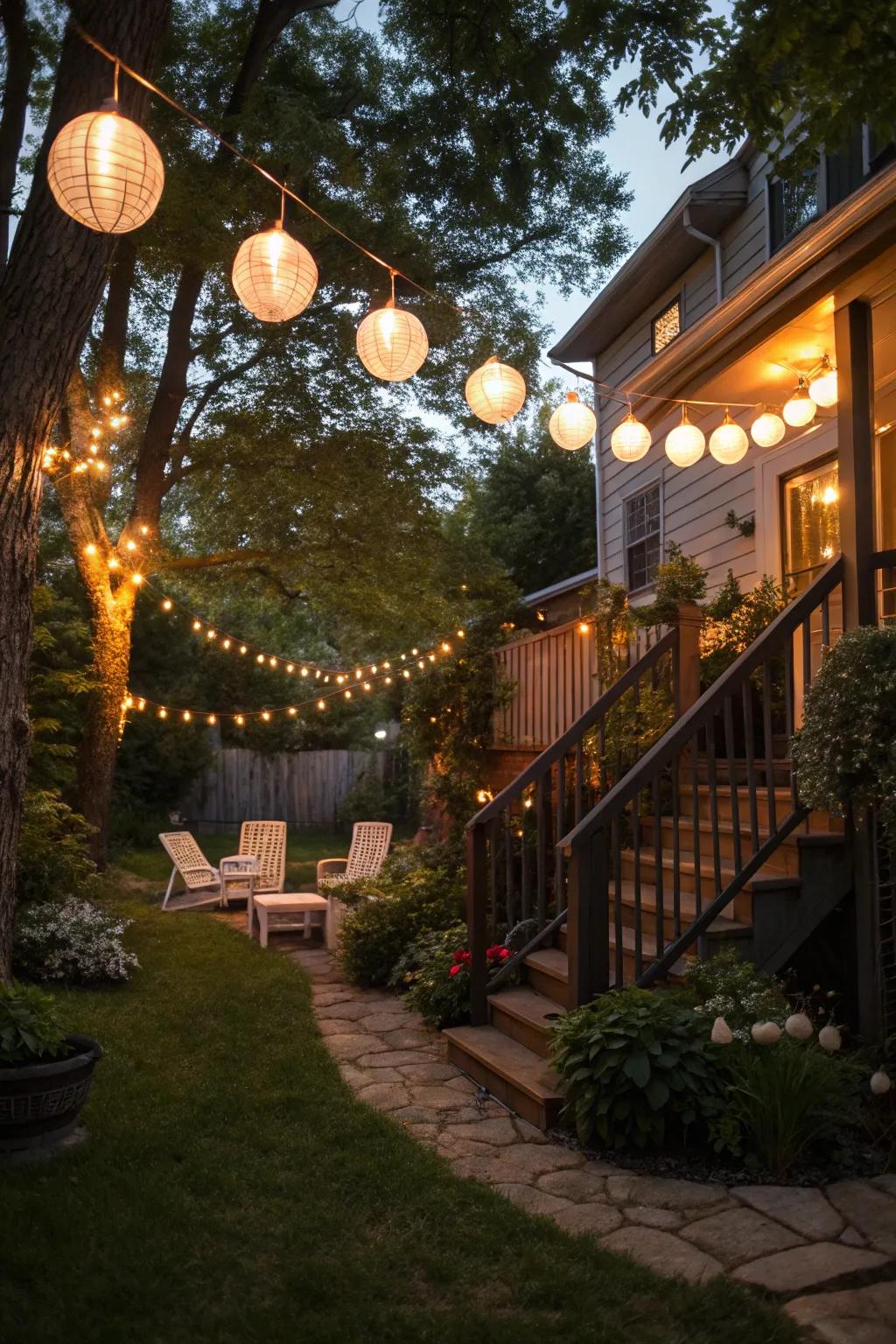 Mellow illumination enhances the ambiance of your garden after sunset.