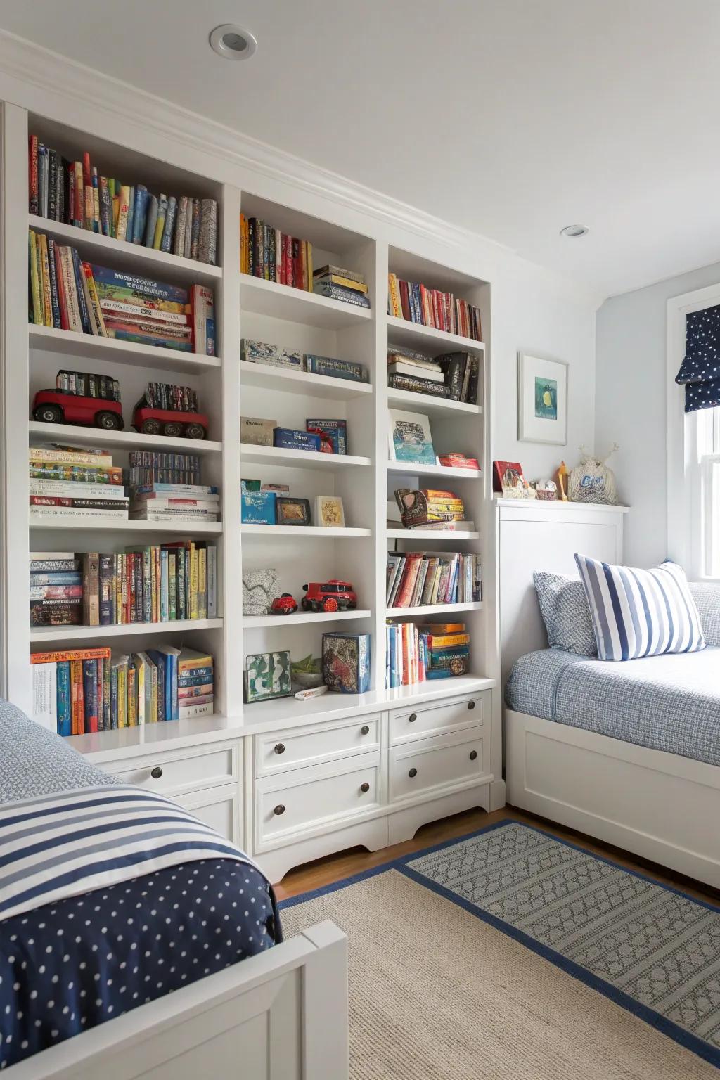 Maximizing upward space with standing shelving units