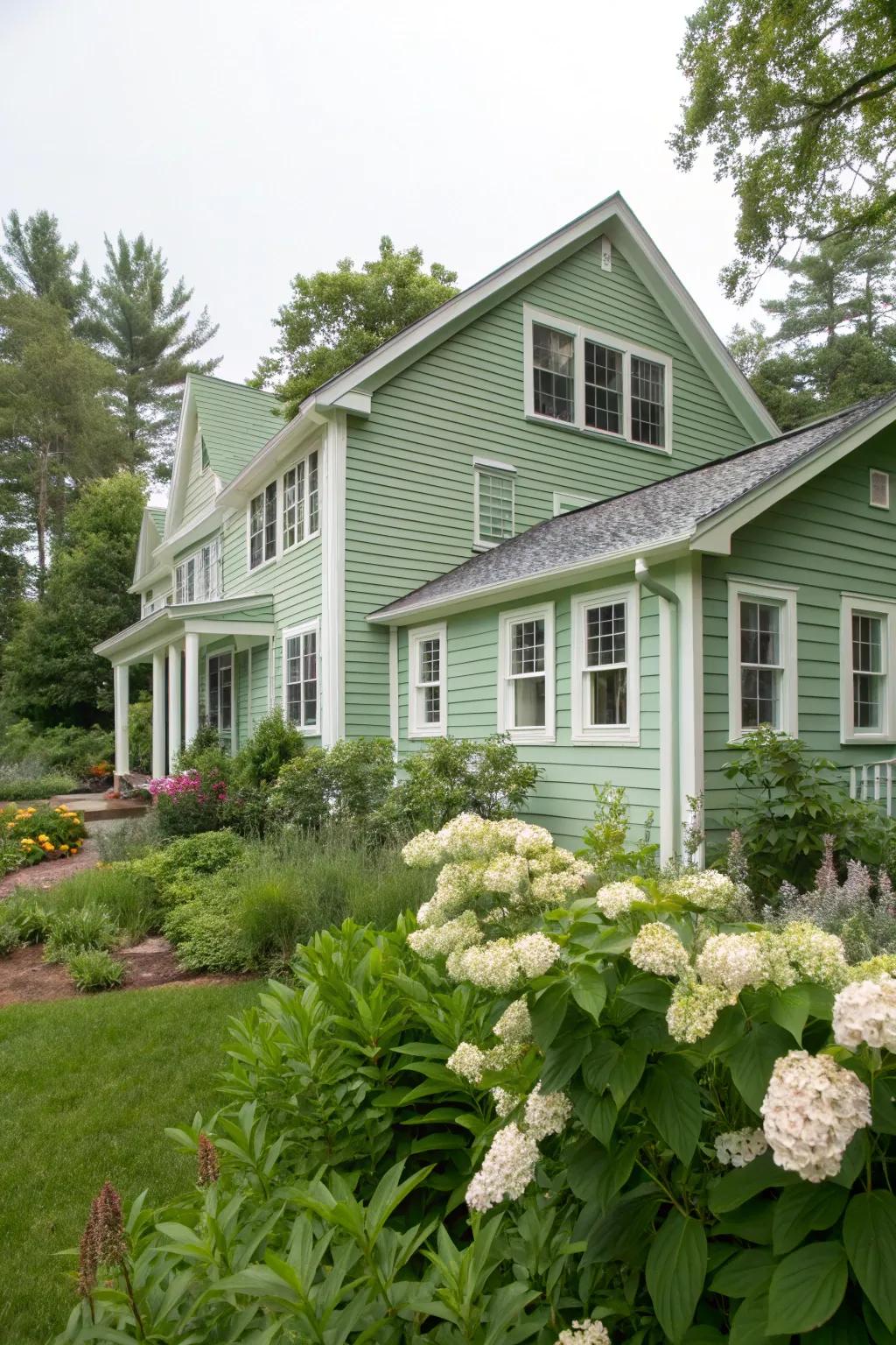 Sage and white bring a fresh, calming vibe.