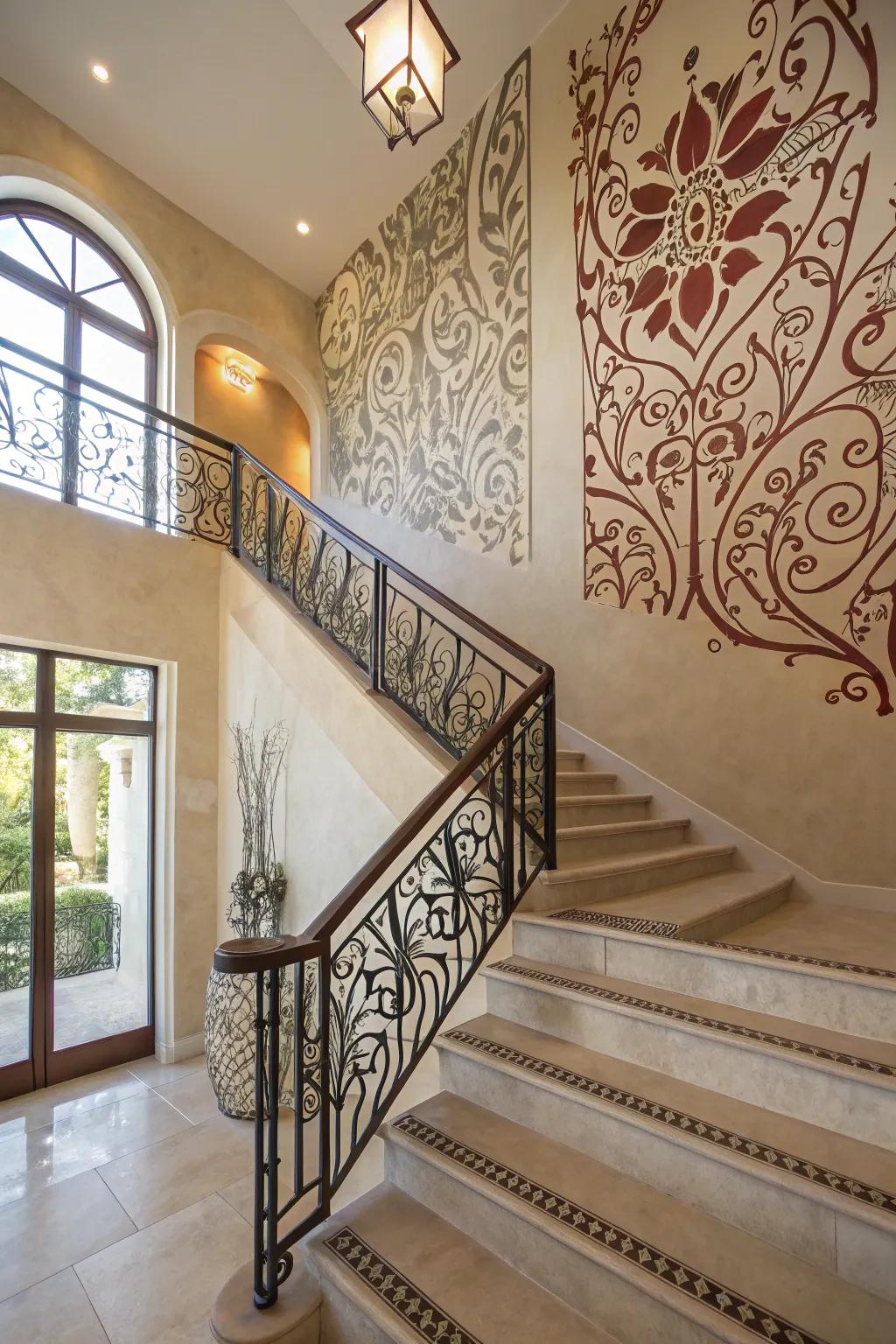 Change your stairwell into a work of art using plaster.