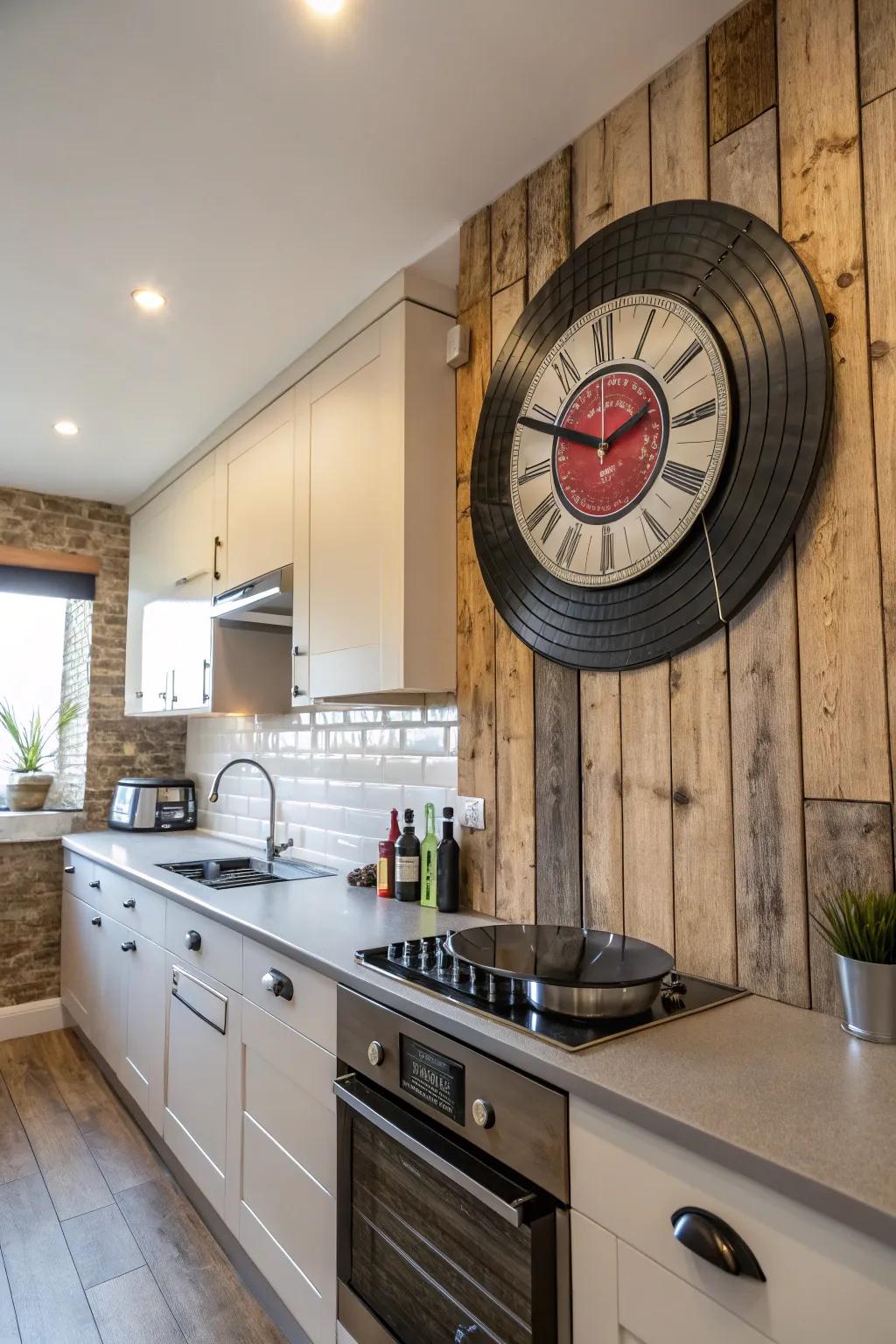 Repurpose vinyl records into functional and eye-catching clocks.