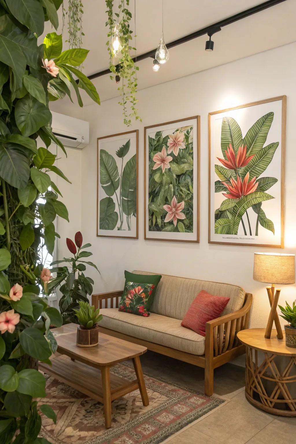 Floral prints bring nature indoors.