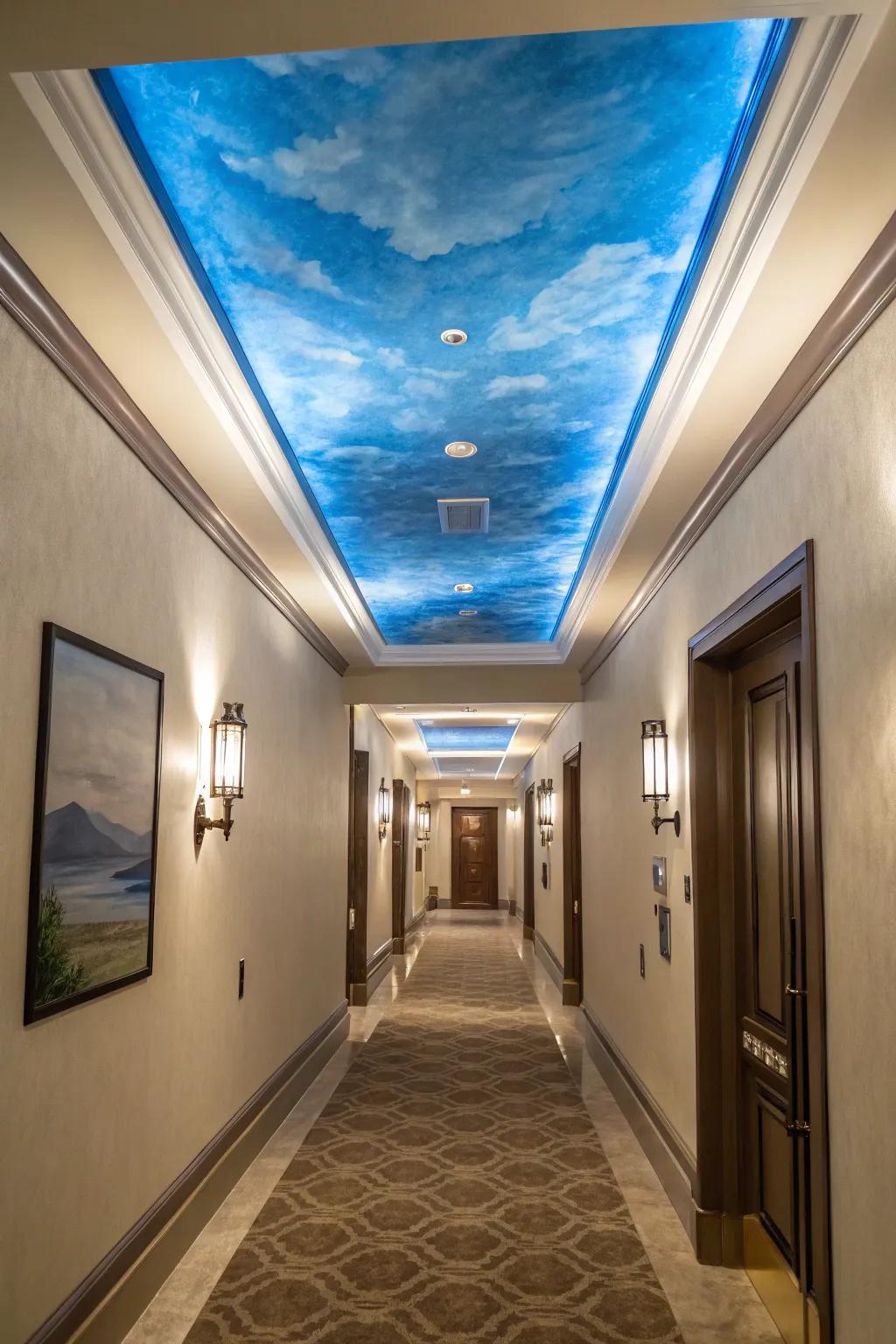 Introduce an unexpected touch by adorning your ceiling in cerulean.