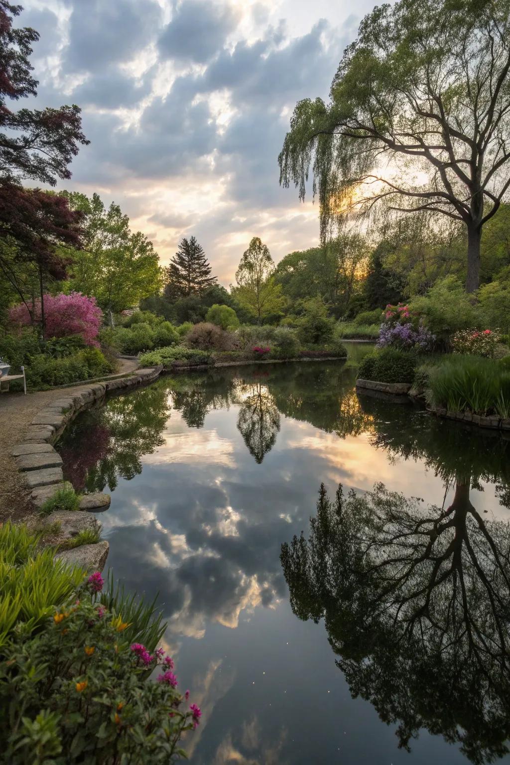 Reflective mirror pools create stunning illusions of space in gardens.