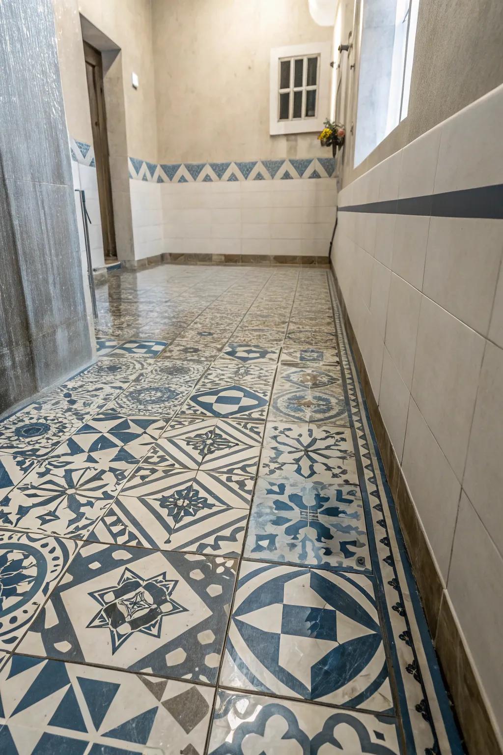 Geometric designs supply a daring and artistic accent.