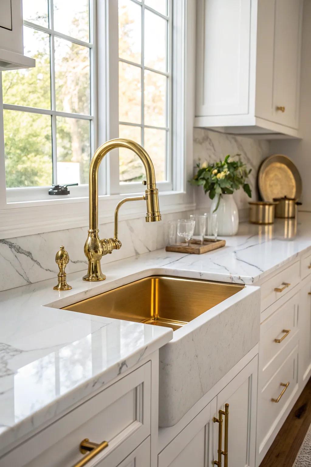 A gold sink makes an impressive and memorable impact.